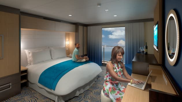 Royal Caribbean uses 80-inch HDTVs to create 'virtual balcony staterooms'