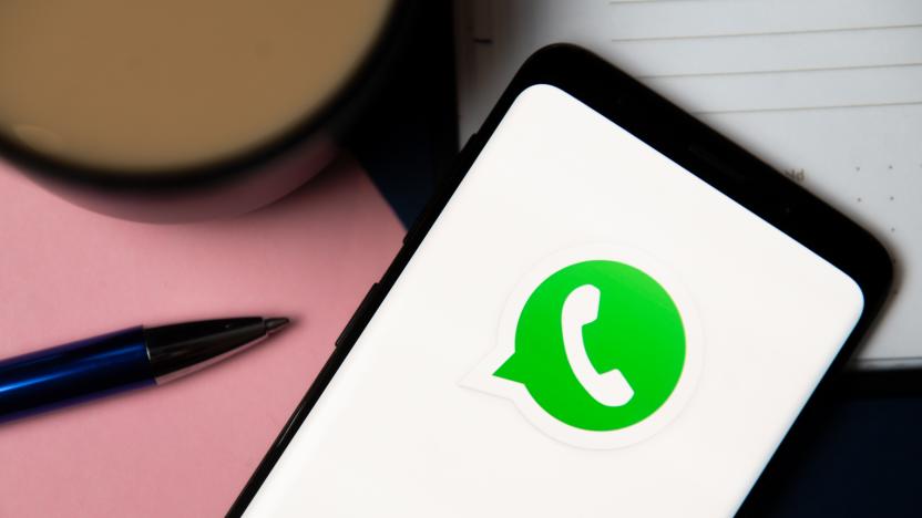 POLAND - 2020/10/06: In this photo illustration a Whatsapp logo displayed on a smartphone. (Photo Illustration by Mateusz Slodkowski/SOPA Images/LightRocket via Getty Images)