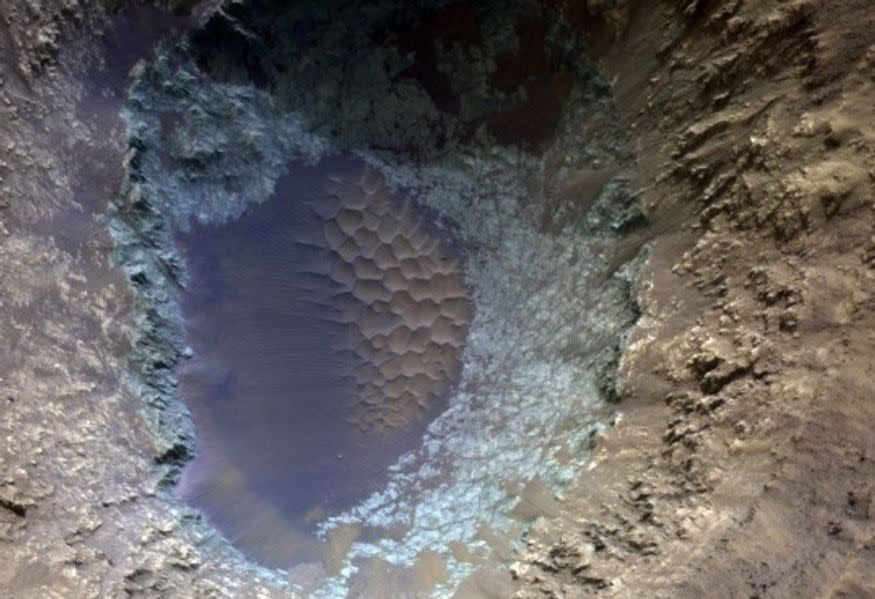 Stunning New 8K Footage Shows Mars Crater Like Never Before