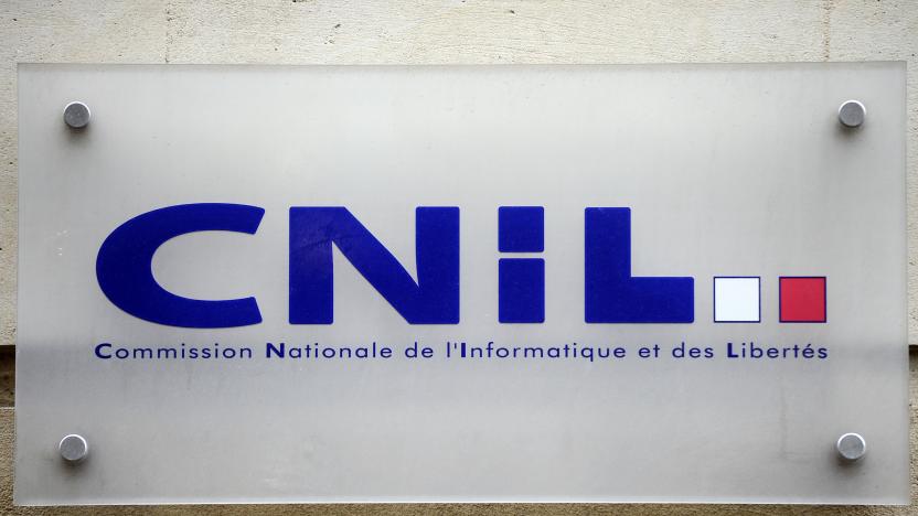 A picture taken on January 29, 2013 shows France's computer technology watchdog CNIL (Commisson Nationale de l'Informatique et des Libertes) sign in Paris. AFP PHOTO / LIONEL BONAVENTURE        (Photo credit should read LIONEL BONAVENTURE/AFP via Getty Images)