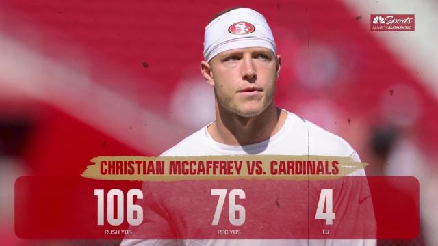 49ers' Christian McCaffrey scores three TDs in the first half vs. Cardinals, NFL Highlights