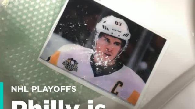 Flyers fans place pictures of Penguins' star Sidney Crosby in urinals