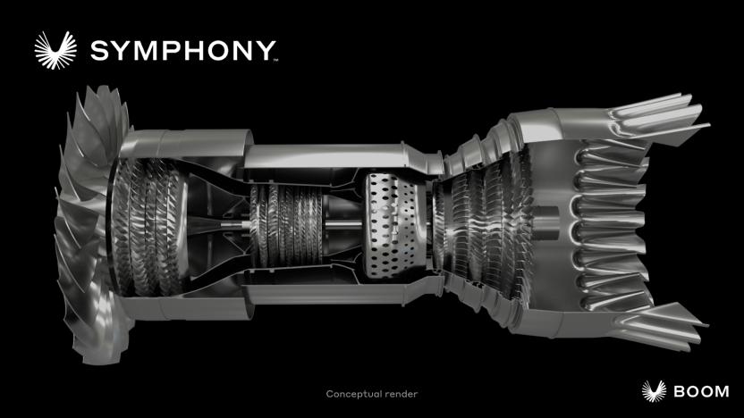 A render of Boom's Symphony supersonic jet engine.