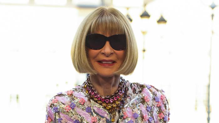 Anna Wintour poses during a photocall for the Vogue World fashion show celebrating fashion and sports, one month before the Paris 2024 Olympic Games, at Place Vendome in Paris, France, June 23, 2024. REUTERS/Johanna Geron