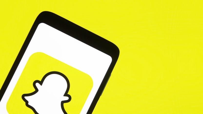 This illustration picture taken on 15 January 2021 shows the Snapchat logo displayed on a smartphone screen (Photo illustration by STR/NurPhoto via Getty Images)