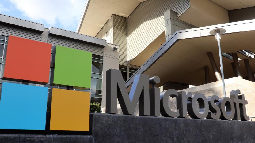 REDMOND, UNITED STATES - 2021/01/25: Microsoft logo seen at their building in Redmond.
Microsoft will publish fiscal year 2021 second-quarter financial results on January 26. (Photo by Toby Scott/SOPA Images/LightRocket via Getty Images)