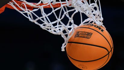 Getty Images - INDIANAPOLIS, IN - MARCH 24: A basketball with March Madness logo falls through the net during the Marquette Golden Eagles versus the Colorado Buffaloes in the second round of the NCAA Division 1 Championship on March 24, 2024, at Gainbridge Fieldhouse in Indianapolis, IN. (Photo by Zach Bolinger/Icon Sportswire via Getty Images)
