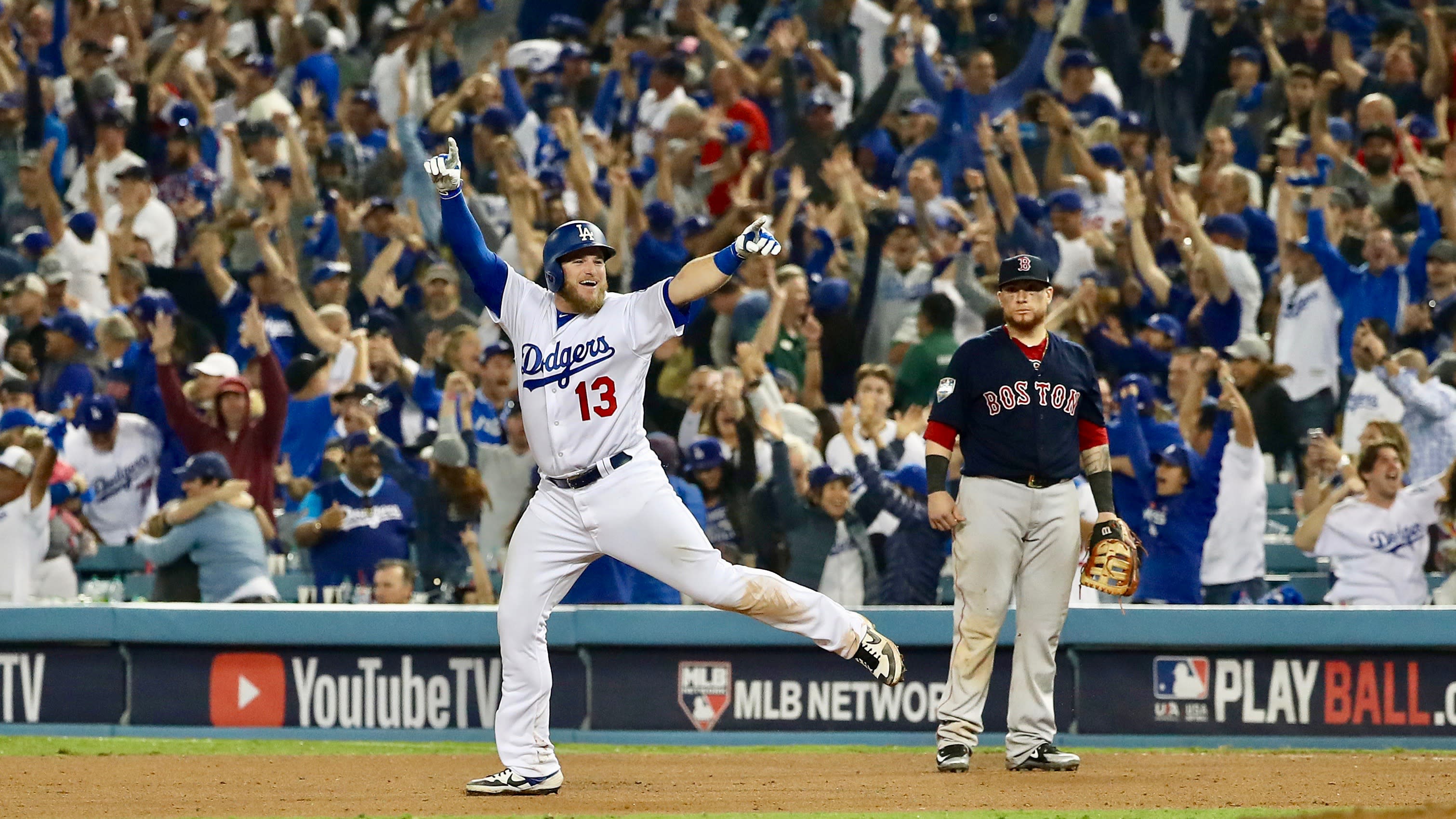 World Series Game 4: Dennis Eckersley throws first pitch to Kirk Gibson 