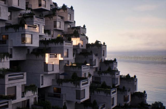 Habitat 67 inside Hillside Sample Project using Unreal Engine