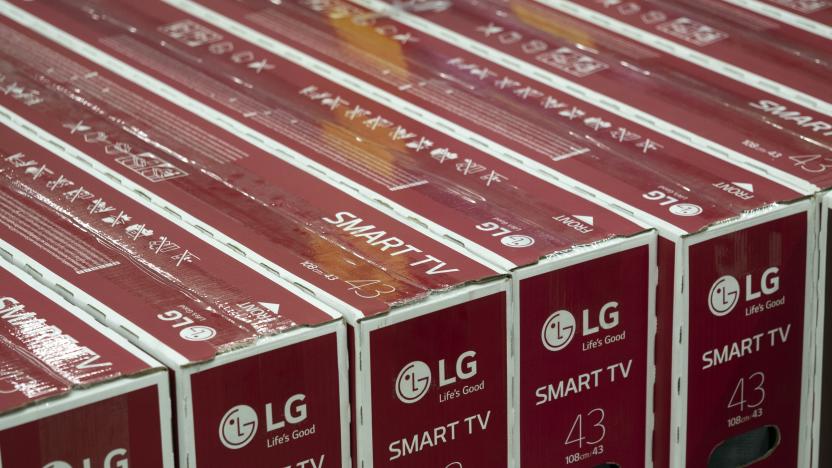 KIEV, UKRAINE - 2018/12/28: Boxes with LG televisions seen at the store. (Photo by Igor Golovniov/SOPA Images/LightRocket via Getty Images)