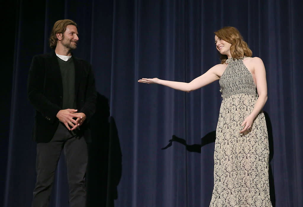 Emma Stone and Bradley Cooper have adorable BFF reunion at a “La La Land” screening - Yahoo Sports