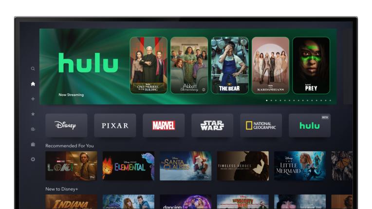 A carousel slide featuring Hulu TV shows and movies in the Disney+ app.