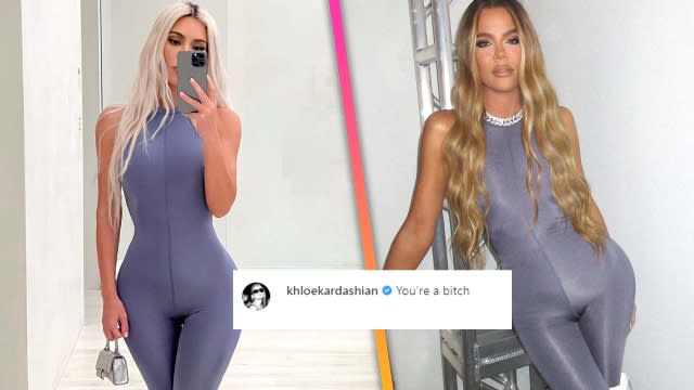 Khloé Kardashian Trolls Sister Kim Kardashian for Posing in the Same Skims  Bodysuit