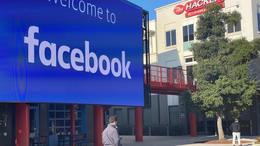 06 November 2019, US, Menlo Park: An employee of the Internet company Facebook walks through the courtyard of the company campus in Menlo Park, California. The building complex used to house the technology group Sun Microsystems, which was taken over by the database manufacturer Oracle in 2010. Photo: Christoph Dernbach/dpa (Photo by Christoph Dernbach/picture alliance via Getty Images)