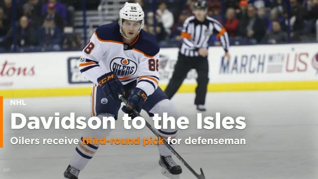 Oilers traded defenseman Brandon Davidson Islanders