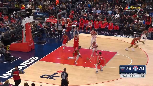 Trey Murphy III with an alley oop vs the Washington Wizards