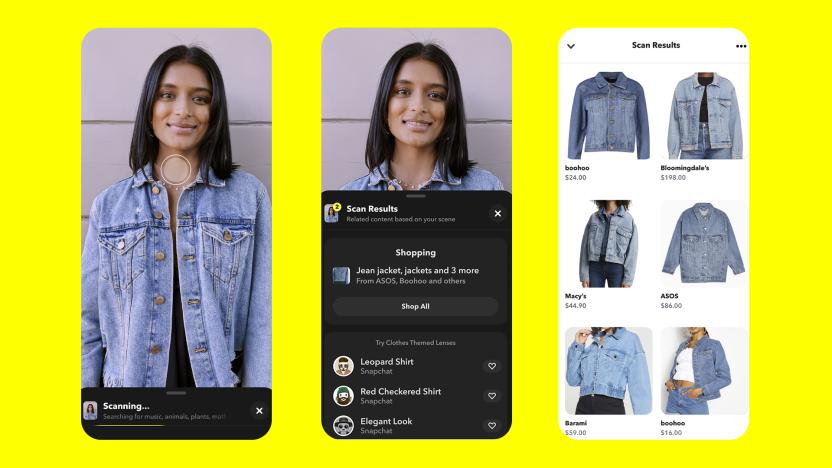 Snapchat's new 'Screenshop' feature uses the in-app camera to help you find items.