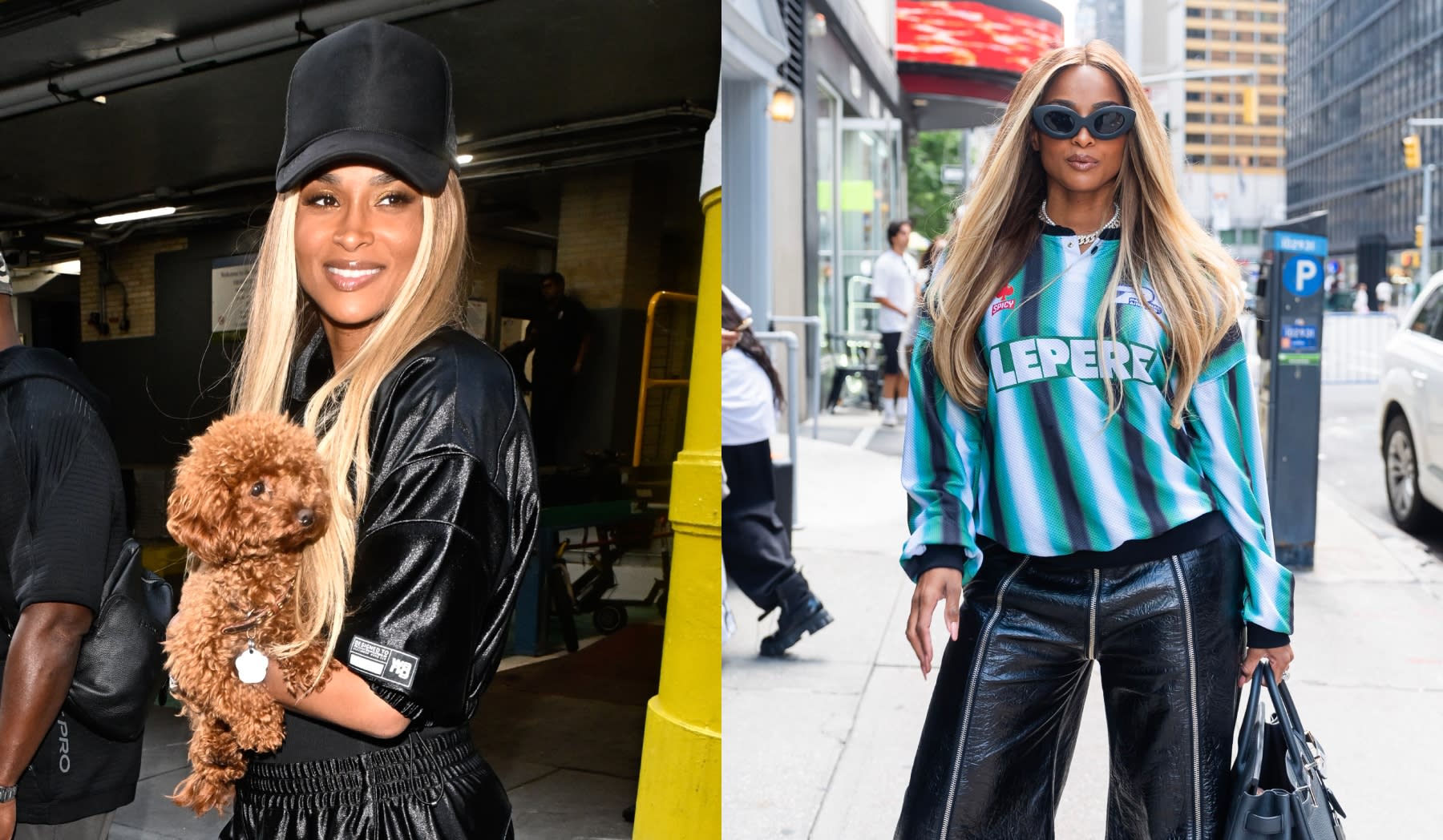 Ciara Does Double Duty in Sporty Looks by Alexander Wang and Le Père in New York