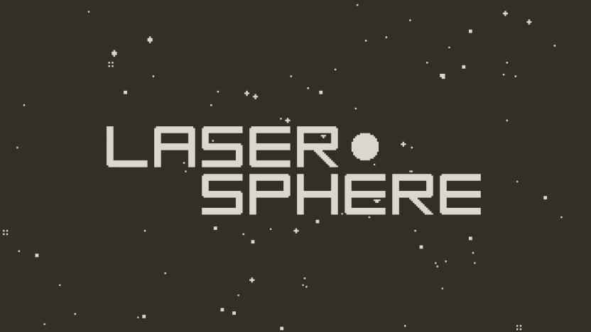 The title screen for the Playdate game Laser Sphere
