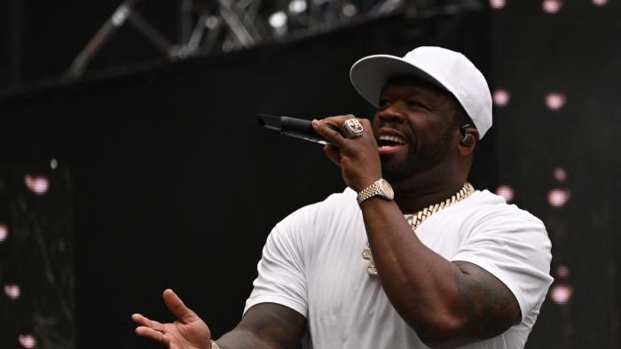 Jun 15, 2024; Vancouver, British Columbia, CAN; Rapper 50 Cent during pre-game of the game between the BC Lions and the Calgary Stampeders at BC Place. Mandatory Credit: Simon Fearn-USA TODAY Sports