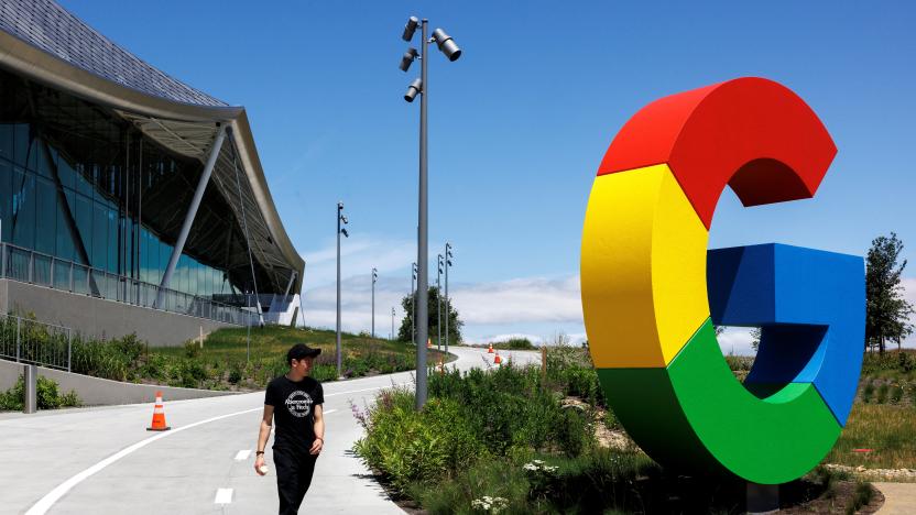 An exterior view of building BV100, during a tour of Google's new Bay View Campus in Mountain View, California, U.S. May 16, 2022. Picture taken May 16, 2022.   REUTERS/Peter DaSilva