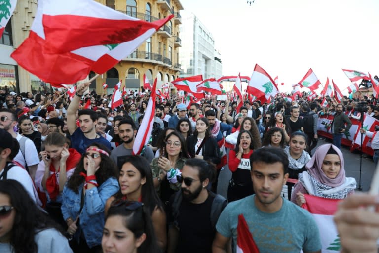 Lebanon's protests have brought together people of all ages from across the political spectrum tired of what they describe as sectarian politics three decades after a bloody civil war (AFP Photo/ANWAR AMRO)