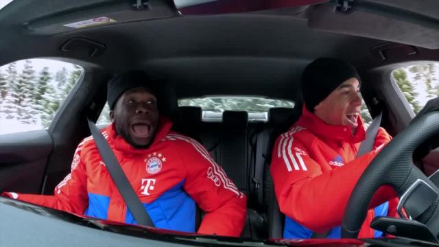 Bayern players drift on ice ahead of Bundesliga