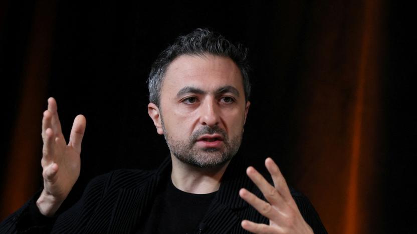 FILE PHOTO: Mustafa Suleyman CEO and co-founder of Inflection AI speaks during the Axios BFD event in New York City, U.S., October 12, 2023. REUTERS/Brendan McDermid/File Photo