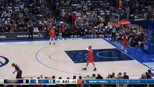 Dwight Powell with a dunk vs the New Orleans Pelicans