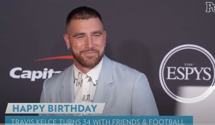 Travis Kelce Hangs with Friends on His 34th Birthday