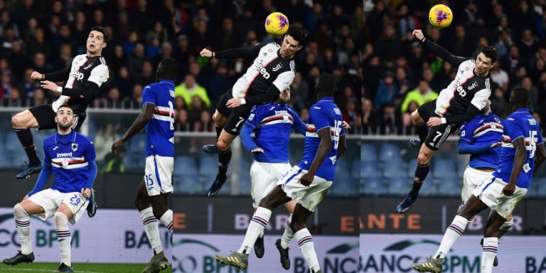 Juve Hail Ronaldos Gravity Defying Leap That Lifted Them Top