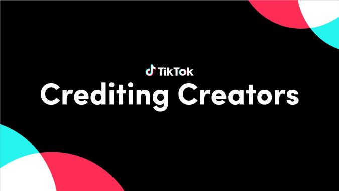 TikTok "Crediting Creators" graphic
