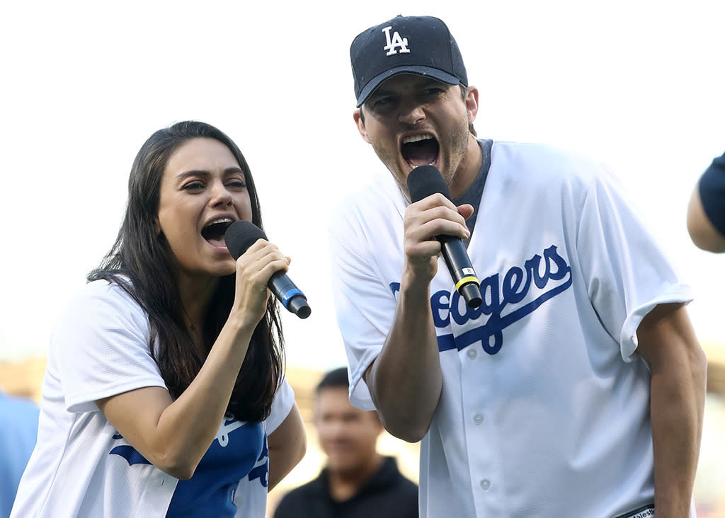 Ashton & Mila's Dodgers Game PDA