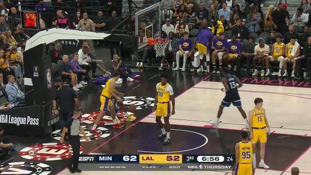 Jordan McLaughlin with an assist vs the Los Angeles Lakers