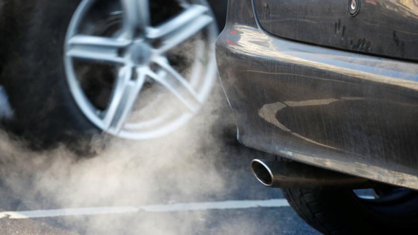 An exhaust pipe of a car is pictured on a street in a Berlin, Germany, February 22, 2018.  REUTERS/Fabrizio Bensch