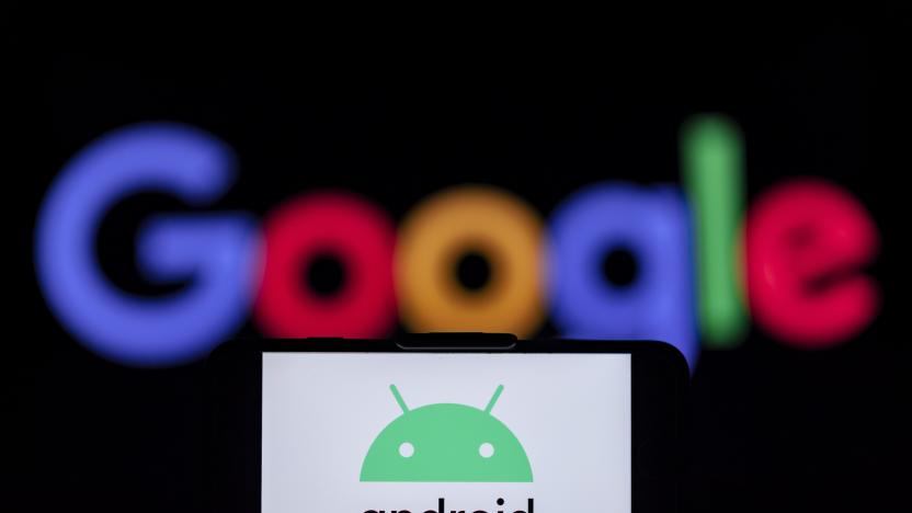 INDIA - 2023/02/11: In this photo illustration, the logo of an android is seen displayed on a mobile phone screen with a google logo in the background. (Photo Illustration by Idrees Abbas/SOPA Images/LightRocket via Getty Images)