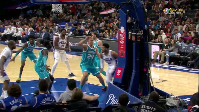 Tobias Harris with an assist vs the Charlotte Hornets