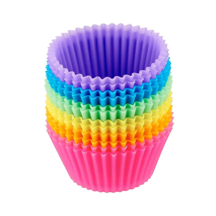 Silicone Cupcake Liner Solid Color Reusable Baking Cups for Cake Muffins 