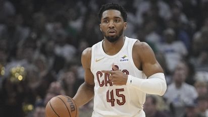 Associated Press - Cleveland Cavaliers guard Donovan Mitchell (45) is pictured during Game 3 of an NBA basketball second-round playoff series against the Boston Celtics, Saturday, May 11, 2024, in Cleveland. (AP Photo/Sue Ogrocki)