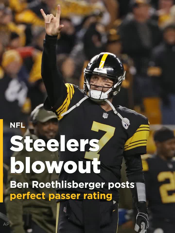 Ben Roethlisberger posts perfect passer rating in Steelers' blowout of  Panthers