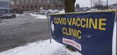 A sign for a COVID-19 vaccine clinic in Ann Arbor, Mich. (AP)