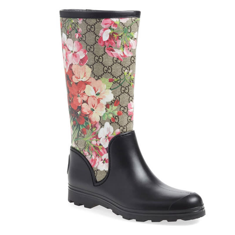 gucci floral rain boots