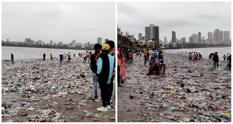 Une plage de Mumbai couverte d’une quantité horrible de déchets échoués dans une vidéo virale