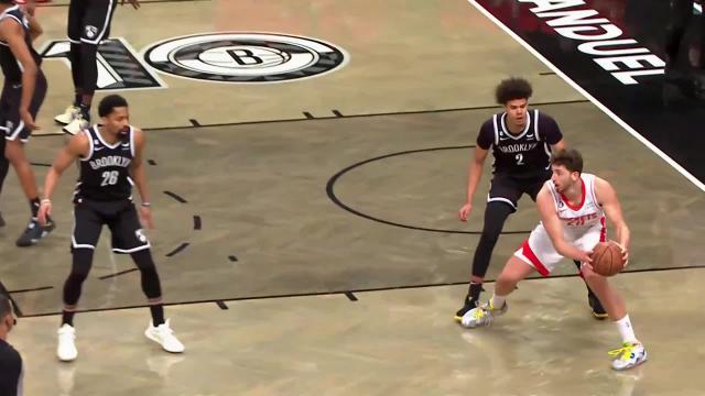 Alperen Sengun with a dunk vs the Brooklyn Nets