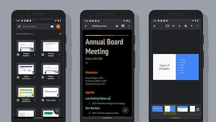 Google Docs, Slides, Sheets dark mode