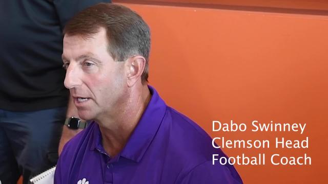 Video: Clemson football coach Dabo Swinney says quarterback room is better than ever