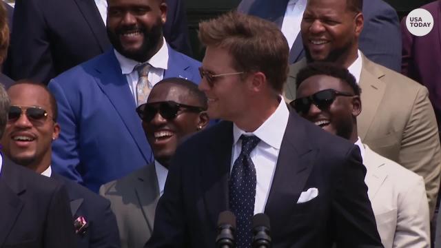 Tom Brady and Biden joke about presidential election during Bucs' White House visit