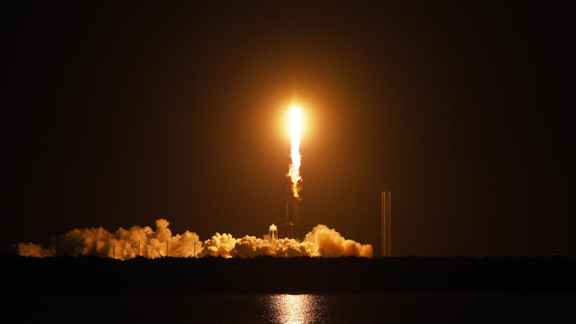 CAPE CANAVERAL, FLORIDA, UNITED STATES - JULY 28: A SpaceX Falcon Heavy rocket carrying the Jupiter 3 satellite lifts off from pad 39A at the Kennedy Space Center on July 28, 2023 in Cape Canaveral, Florida. The satellite, built by Maxar Technologies for Hughes Network Systems, is the largest commercial communications satellite ever to  launch into geostationary orbit. (Photo by Paul Hennesy/Anadolu Agency via Getty Images)