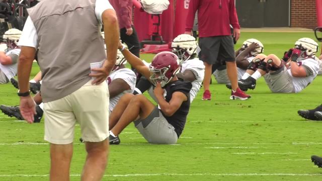 Watch footage from Alabama football's first preseason practice