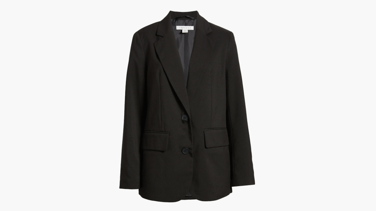 Topshop Single Breasted Blazer in Black at Nordstrom, Size 2 US